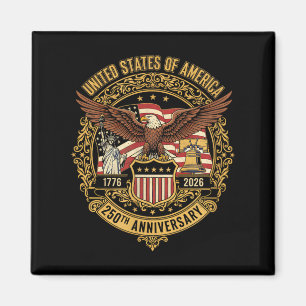 America 250th Anniversary Flag Eagle USA 250 Year Magnet