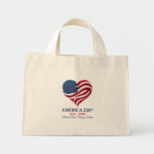 America 250th Anniversary Flag Heart Tiny Tote