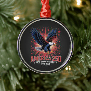 America 250th Anniversary Metal Tree Decoration
