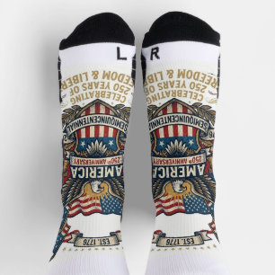 America 250th Anniversary Patriotic 1776 Freedom Socks