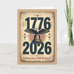 America 250th Anniversary Patriotic Historic Holiday Card