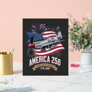 America 250th Anniversary Plane Acrylic Sign