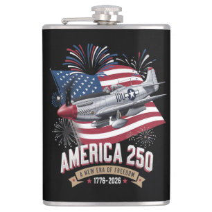 America 250th Anniversary Plane Hip Flask