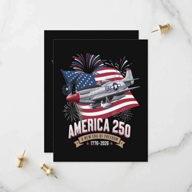 America 250th Anniversary Plane Save The Date (Front/Back In Situ)