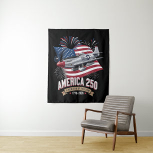 America 250th Anniversary Plane Tapestry
