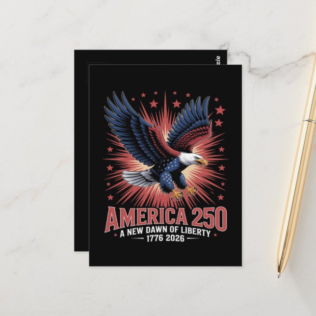 America 250th Anniversary  Postcard (Front/Back In Situ)