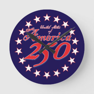 America 250th Anniversary Round Clock