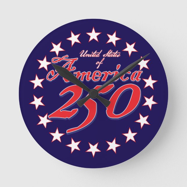 America 250th Anniversary Round Clock (Front)