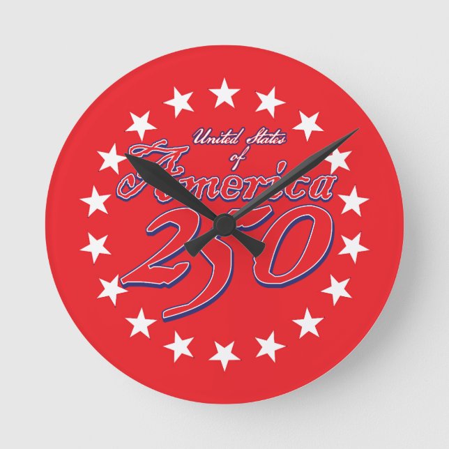 America 250th Anniversary Round Clock (Front)