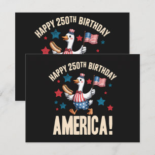 America 250Th Anniversary Silly Patriotic Goose Invitation