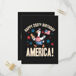 America 250Th Anniversary Silly Patriotic Goose Invitation Postcard