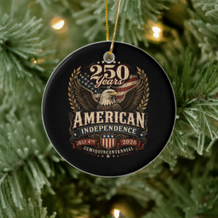 America 250th Anniversary usa Ceramic Tree Decoration