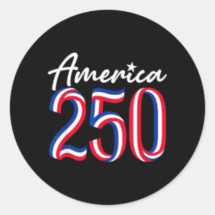 America 250th Anniversary USA Flag 4th of July 250 Classic Round Sticker