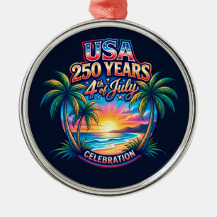 America 250th anniversary USA Palm Beach Metal Tree Decoration