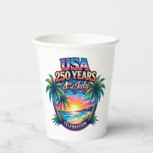 America 250th anniversary USA Palm Beach Paper Cups