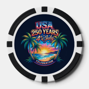 America 250th anniversary USA Palm Beach Poker Chips