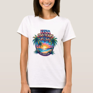 America 250th anniversary USA Palm Beach T-Shirt