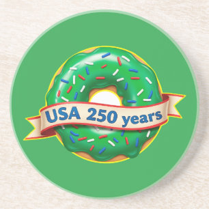 America 250th anniversary USA with sweet doughnut Coaster
