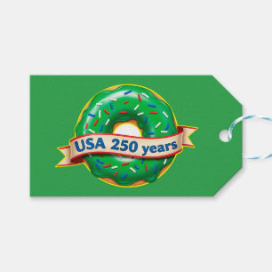 America 250th anniversary USA with sweet doughnut Gift Tags