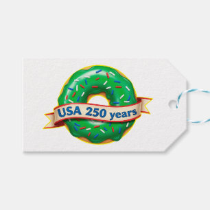 America 250th anniversary USA with sweet doughnut Gift Tags