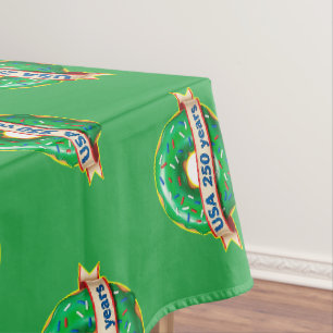 America 250th anniversary USA with sweet doughnut Tablecloth