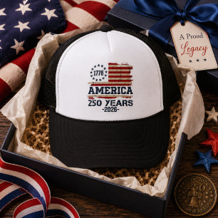 America 250th anniversary Vintage Flag Trucker Hat