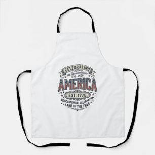 America 250th Anniversary Vintage Patriotic Shirt Apron