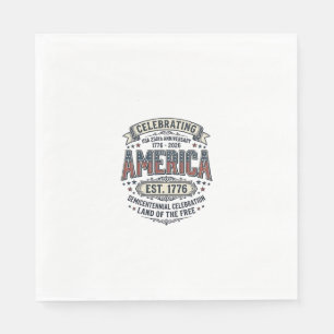 America 250th Anniversary Vintage Patriotic Shirt  Napkin