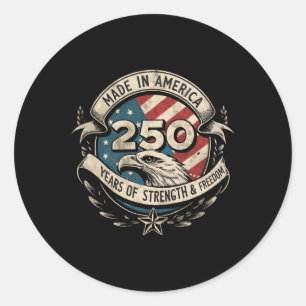 America 250th Birthday Us Flag 250 Years America L Classic Round Sticker