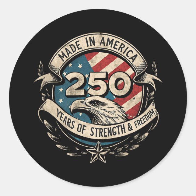 America 250th Birthday Us Flag 250 Years America P Classic Round Sticker (Front)