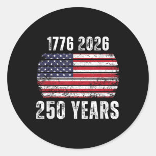 America 250th Birthday Us Flag Happy 250 Years Arm Classic Round Sticker