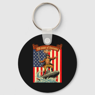 America 250th funny george washington riding key ring