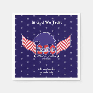 America 250th-Spirit of Freedom-Blue-Editable Text Napkin