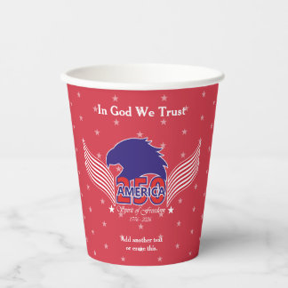America 250th-Spirit of Freedom-Red-Editable Text Paper Cups