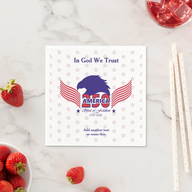 America 250th-Spirit of Freedom-White-Edit Text Napkin (Insitu)
