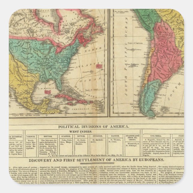 America 3 square sticker (Front)