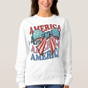 America 4th July big bow Sweatshirt