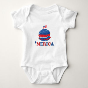America 4th Of July Baby Bodysuit