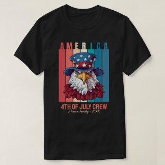 America 4th of July Crew Patriotic Personalised T-Shirt