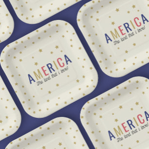 America 4th of July Decorations Paper Plate