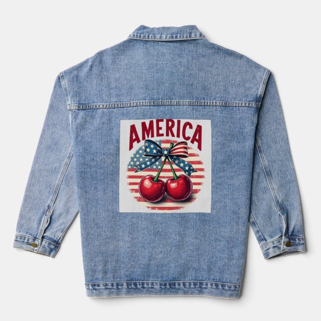 America 4th of July Denim Jacket (Back)