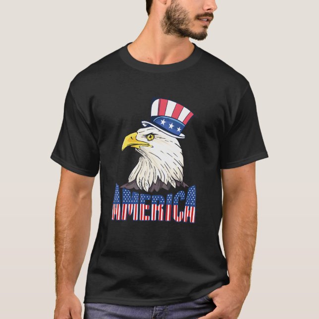 America 4th Of July Sam Eagle Liberty American T-Shirt (Front)