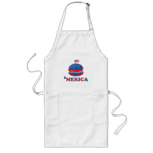 America 4th Of July T-Shirt Long Apron