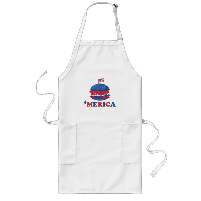America 4th Of July T-Shirt Long Apron (Front)