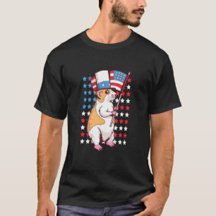 America 4th Of July Usa Patriotic American Hamster T-Shirt