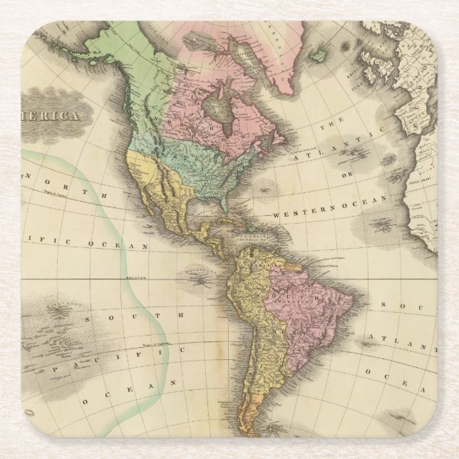 America 9 square paper coaster (Front)