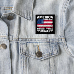 America A Country So Great Usa Flag Retired Father 15 Cm Square Badge
