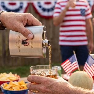 America a Vintage Brew Eagle 1775 - 2026 Hip Flask