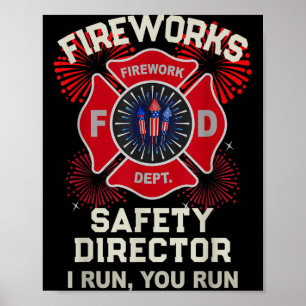 America af firework safety director run boom squad poster
