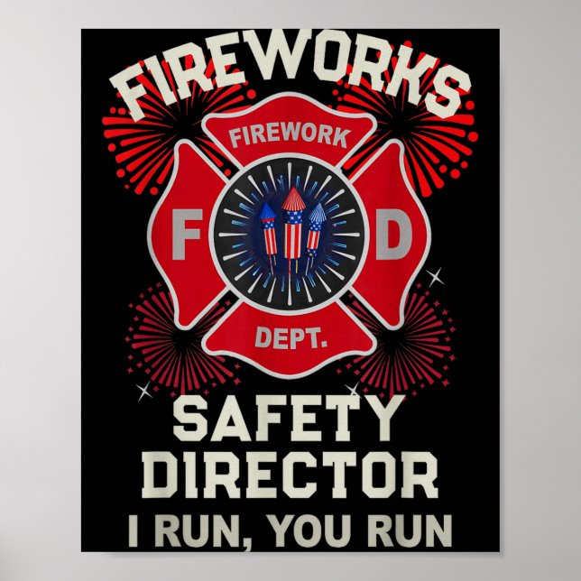 America af firework safety director run boom squad poster (Front)